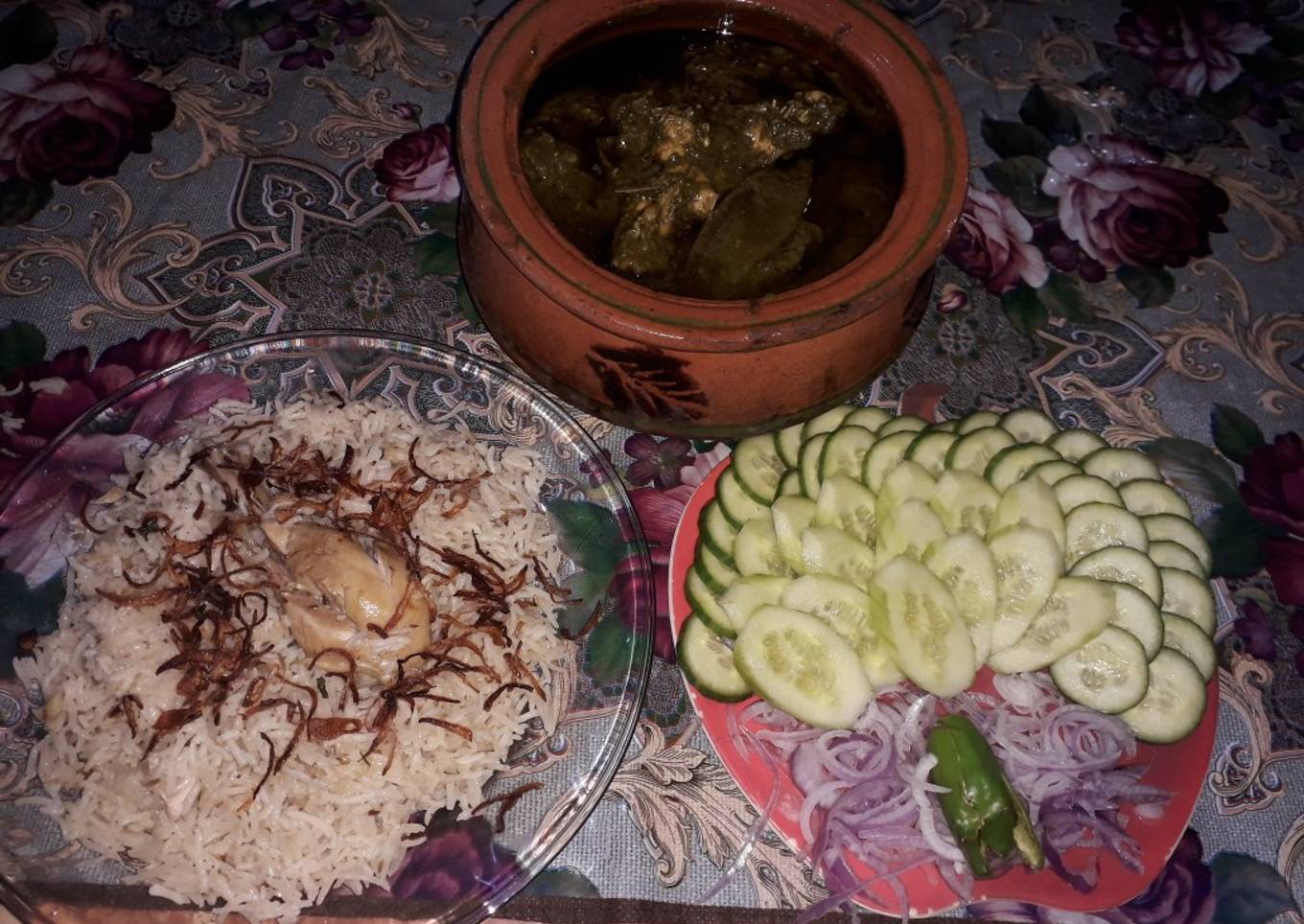 Palak gosht & yakhni pulao