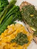 Baked salmon and salsa verde