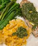 Baked salmon and salsa verde