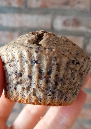 Una foto de Muffins de arándanos y manzana 🫐🍎 bebes 6m+