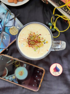 A picture of Badam Shake (Almond milk shake).