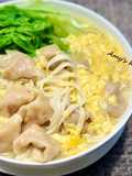 Wonton Egg Drop Noodle Soup