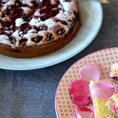 A picture of Rose petal and strawberry sandwiches.