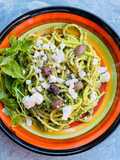 Spaghetti with Arugula Pesto