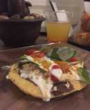 Tostadas gourmet de pollo