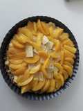 Tartaleta de durazno con piña, con masa de avena