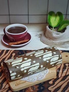 Foto resep 483. Brownies Kukus Gulung Batik
