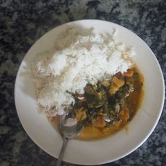 Beef stew with rice A picture of Beef stew with rice.