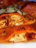 Raviolones de Tomate y Tomillo relleno de Pollo tomates secos y orégano
