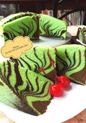 Foto resep 298. Bolu Kukus Putih Telur Pandan-Coklat