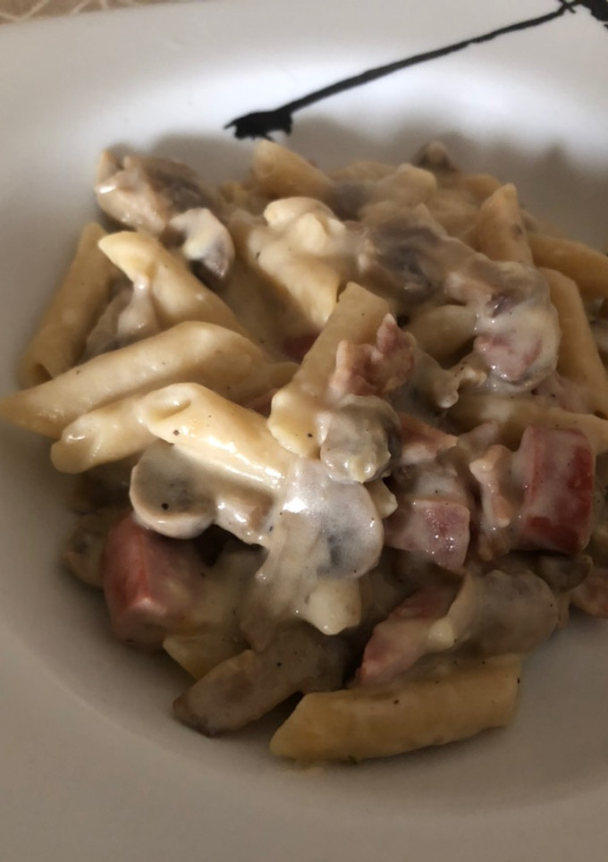 Una foto de Macarrones a la carbonara sin lactosa Multicook Pro Tefal