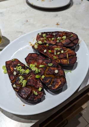 A picture of Miso-glazed Roast Aubergine.
