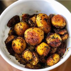 A picture of Bharwa aloo / Stuffed baby potatoes.