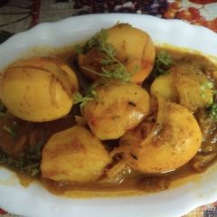 A picture of Potato Egg Curry.