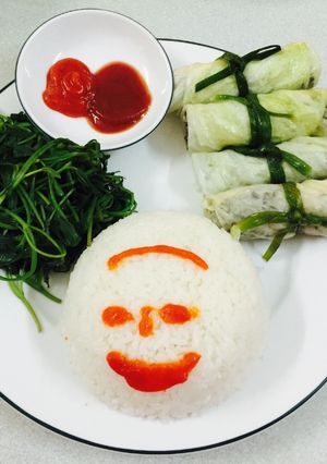 Hình của món Cơm rau mặt cười.