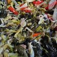 Tumis bunga dan daun pepaya (tidak pahit)