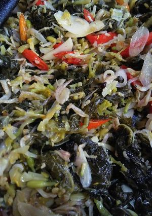 Foto resep Tumis bunga dan daun pepaya (tidak pahit)
