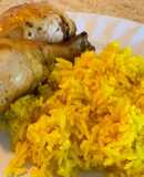 Arroz amarillo con turmeric o cúrcuma