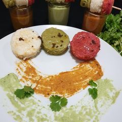 A picture of Colorful Idli.