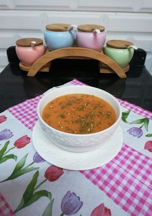 صورة لوصفة شوربة العدس بالرز والخضار والمكون السري 😋