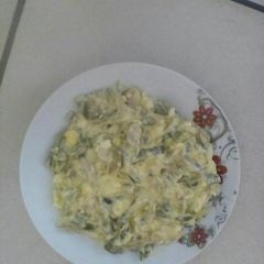 A picture of Green beans and mushroom.