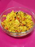 Col rizada con pimiento, cebolla y champiñón