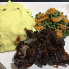 A picture of Honey glazed pork.