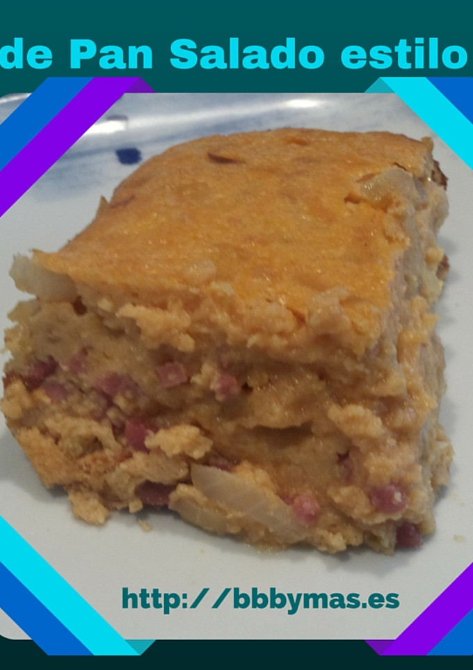 Una foto de Pudín o budín de pan salado