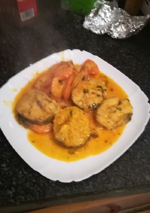 Una foto de Merluza al cava