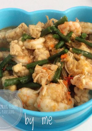 Foto resep Tumis udang tempe kacang panjang