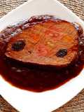 Cuete de res mechado en salsa de tamarindo