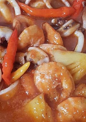 Foto resep Udang,cumi asam manis