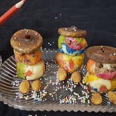 Multi colour suji Ladoo A picture of Multi colour suji Ladoo.