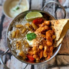 A picture of Pumpkin & chickpea curry.