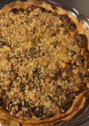 Une photo de Tarte feuilles de brick champignons de paris et deux fromages