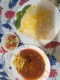 عکسی از دستور قیمه بامیه