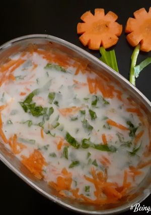 A picture of Carrot-Spinach Raita.