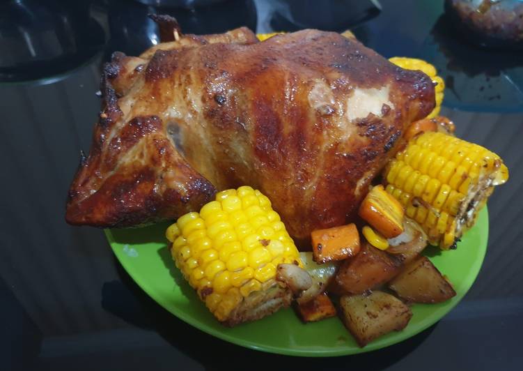 Cara Gampang Menyiapkan Ayam panggang OVEN bumbu seadanya😊 yang Lezat Sekali