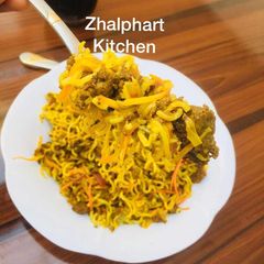 A picture of Spicy mincemeat indomie.