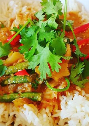 A picture of Thai red chicken curry #helpfulcook.