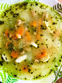 Tárkonyos csirke ragu leves galuskával recept fotója