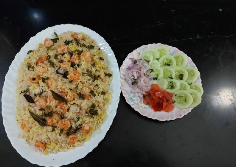 Easy Way to Prepare Perfect Prawns pulao simply and tasty