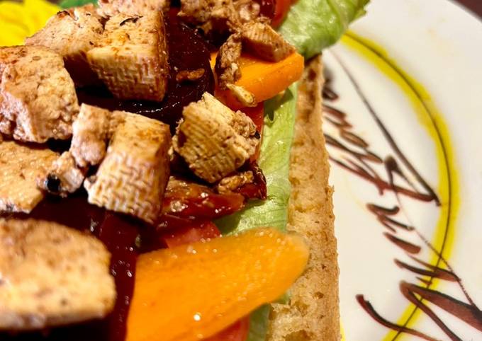 Ricetta Crostone con Tofu in agrodolce e verdure di Salvo Germanà - Cookpad