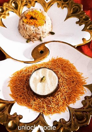 A picture of Sooji and vermicelli mix halwa.