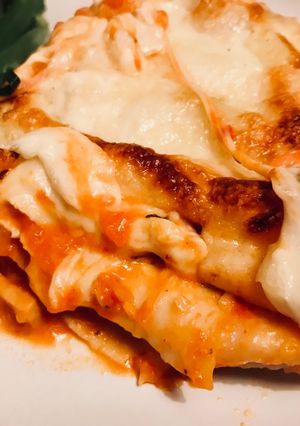 A picture of Three-Cheese Vegetable Lasagne.