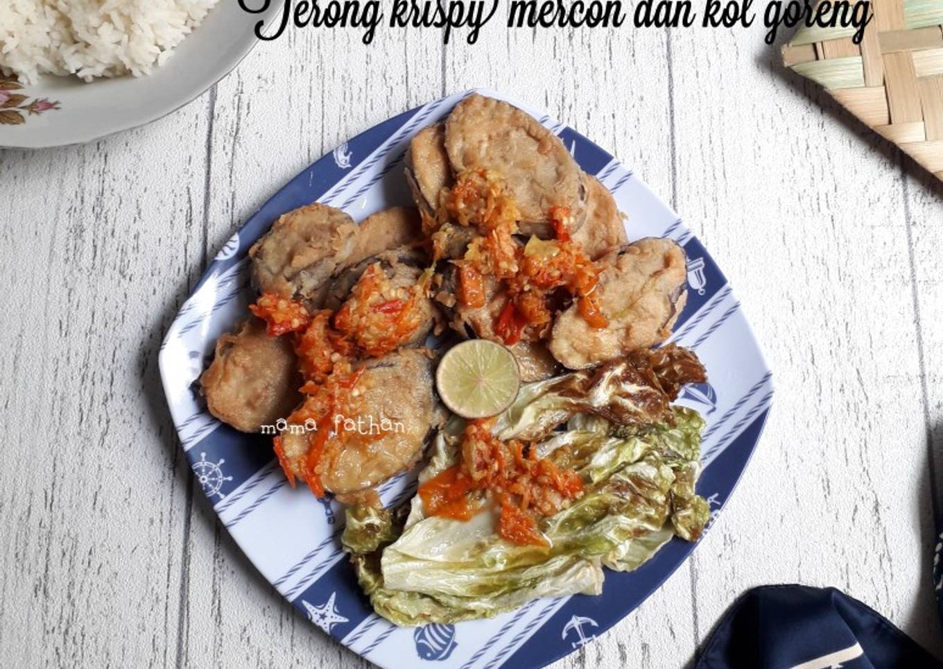 Terong krispy mercon dan kol goreng