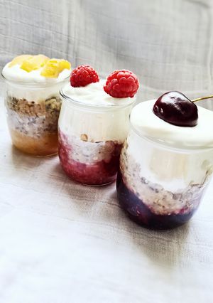 Une photo de Verrines d'avoine aux fruits