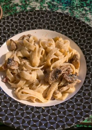 Une photo de Tagliatelles à la boscaiola