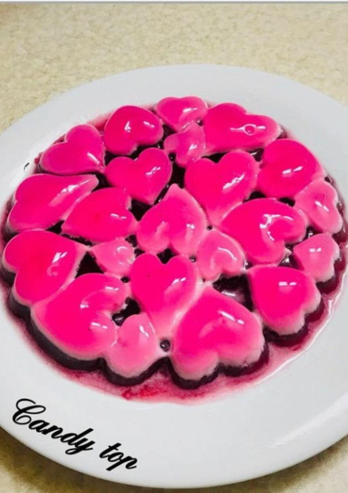 عکسی از دستور ژله قلبی ولنتاین