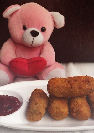 A picture of KFC style Veg Strips.